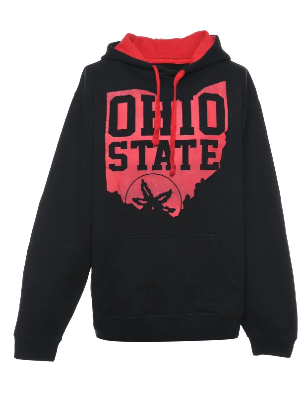 Ohio State Printed Hoodie - L Hoodie with Hem Patch Decorative Personalized