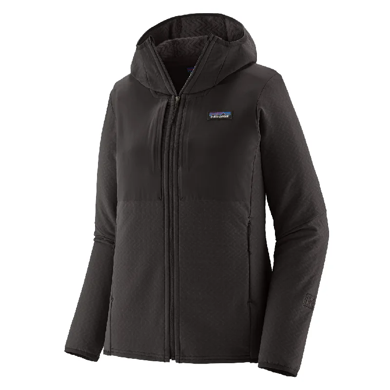 Patagonia Womens R2 CrossStrata Hoody Black Hoodie with Batwing Sleeves Loose Dramatic