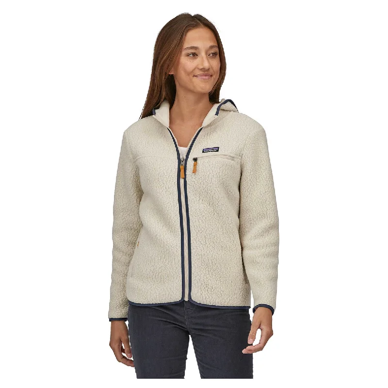 Patagonia Women's Retro Pile Hoody - Pelican Hoodie with Set-In Sleeves Structured Classic