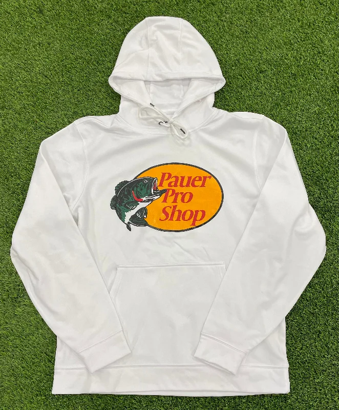 Pauer Pro Shop Hoody White Hoodie with V-Neck Classic Versatile