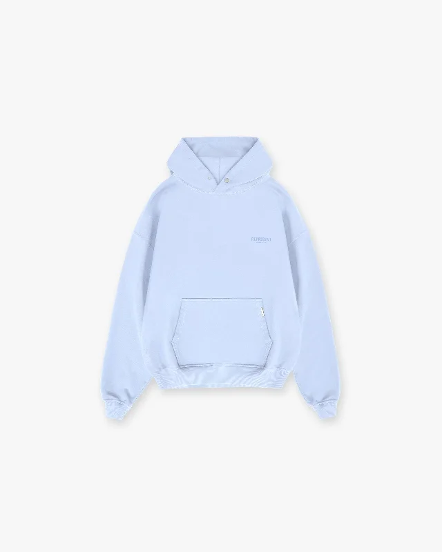 Represent Owners Club Hoodie - Vista Blue Hoodie with Half-Zip Sporty Casual