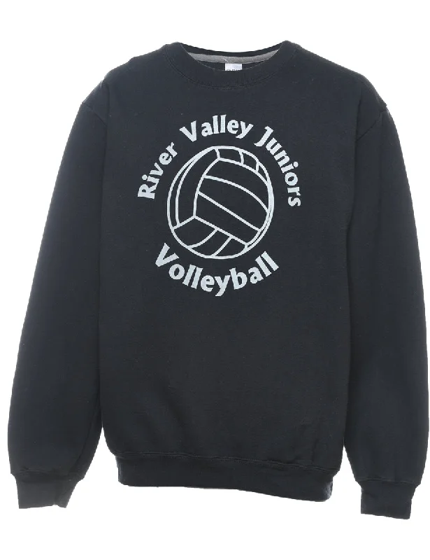 River Valley Juniors Volleyball Printed Sweatshirt - M Hoodie with Hem Applique Textured Unique