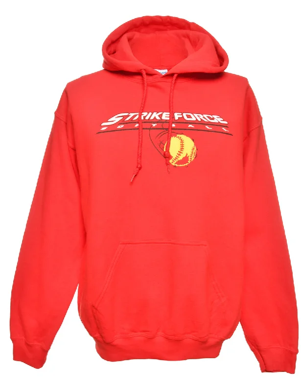 Strikeforce Softball Hooded Sports Sweatshirt - L Hoodie with Contrast Stitching Detailed Premium