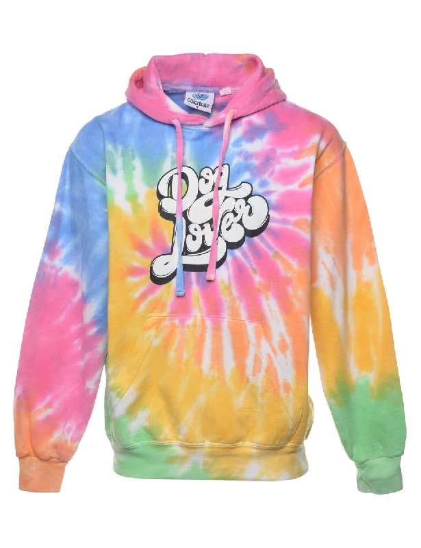 Tie-dye Hoodie - S Hoodie with Belted Waist Structured Tailored