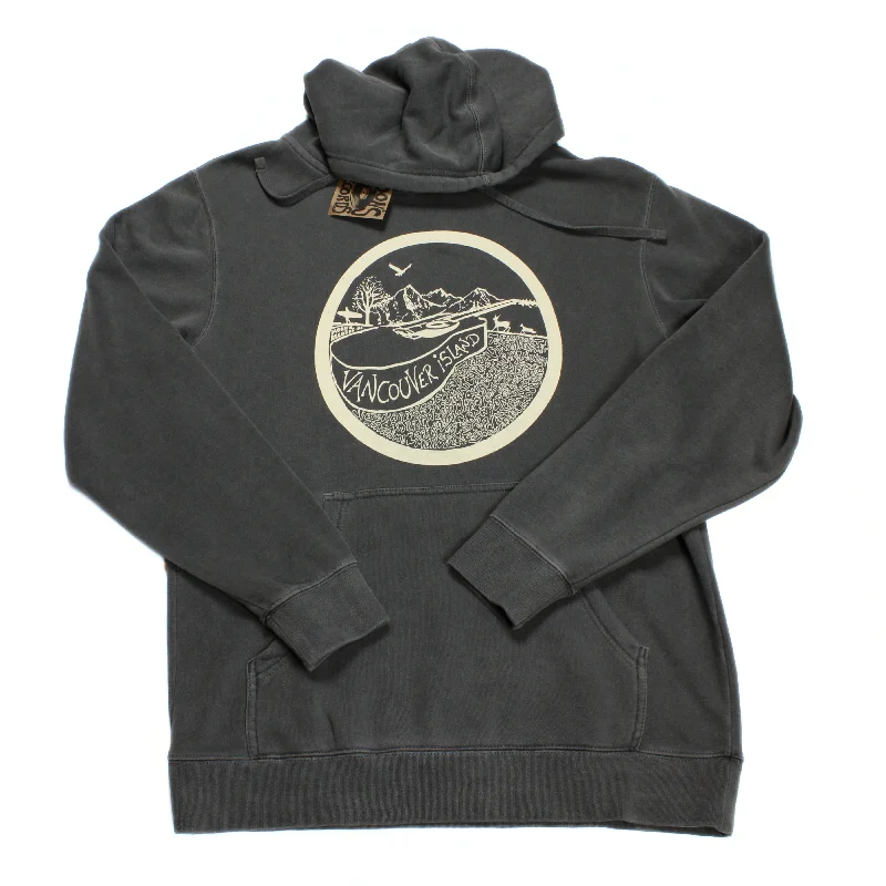 Vancouver Island Guitar Pull Over Hoody Hoodie with Hem Drawcord Adjustable Customizable