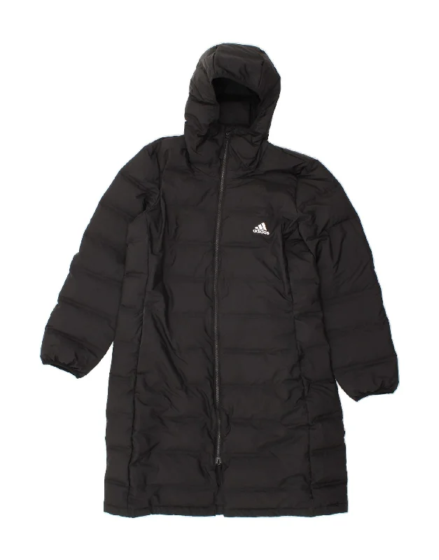 ADIDAS Womens Hooded Padded Coat UK 16/18 Large Black Warm Down Parka