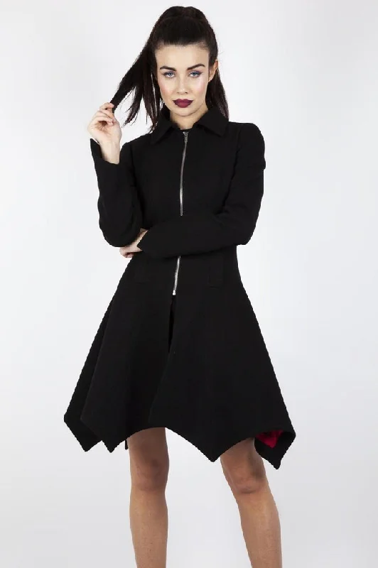 Bite Me Bat Hem Coat Bold Color Block Coat