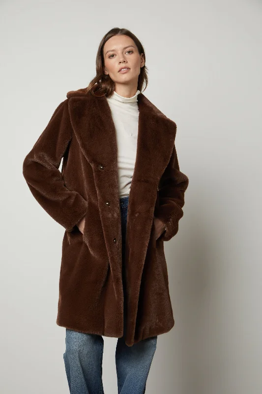 EVALYN LUX FAUX FUR COAT Chic Oversized Blazer