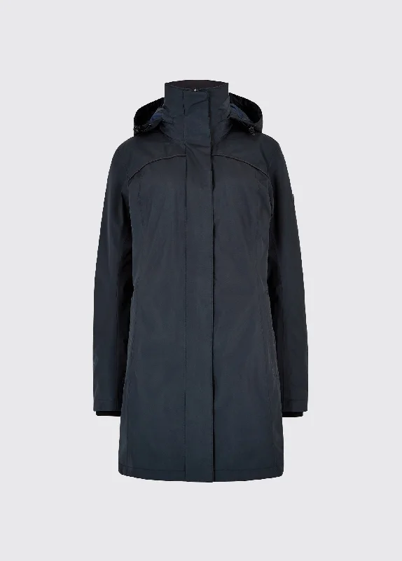 Beaufort Travel Coat - Navy Luxe Faux Fur Coat