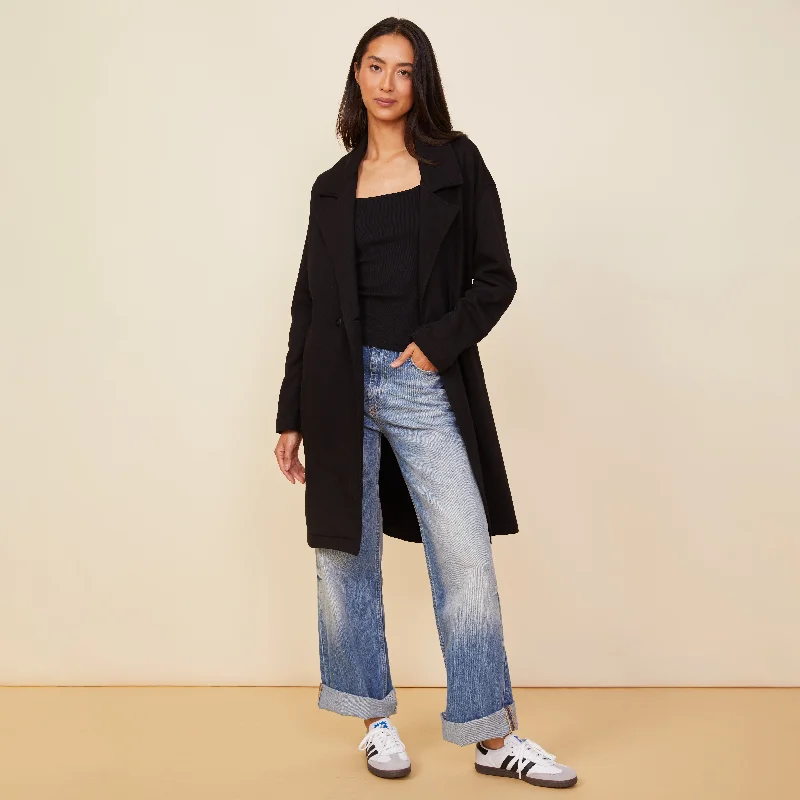 Seamed Fleece Coat Cropped Fleece Jacket