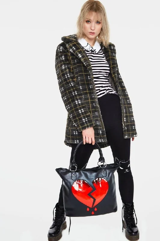 Teenage Dirtbag Plaid Faux Fur Coat Fashionable Blazer Coat