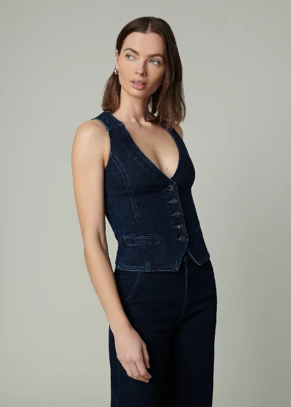 THE DENIM WAIST COAT Military-Inspired Jacket