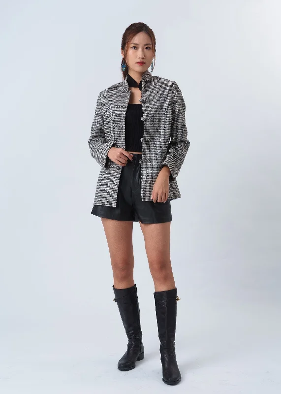 Tweed Tang Coat (Black/ White) Quilted Hybrid Jacket