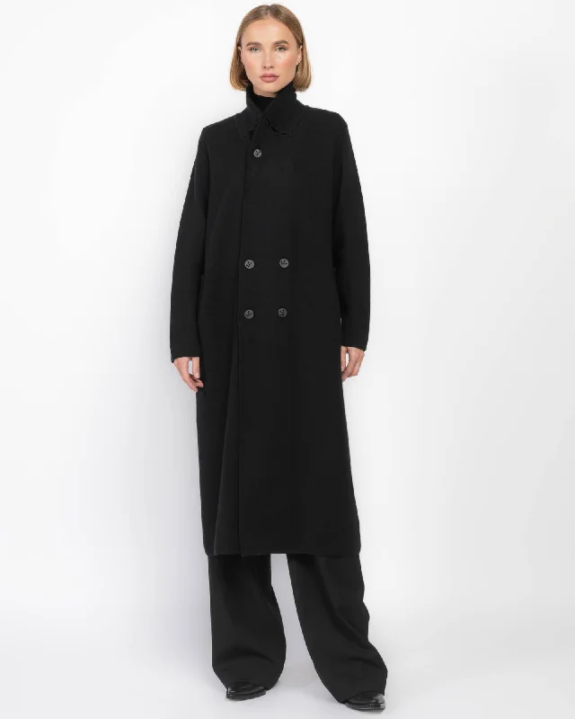 Itumi Coat With Belt Puff Sleeve Overcoat