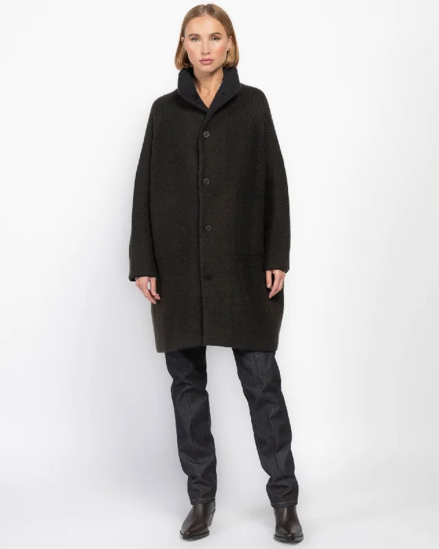 Nyala Reversible Coat Ruched Sleeve Blazer