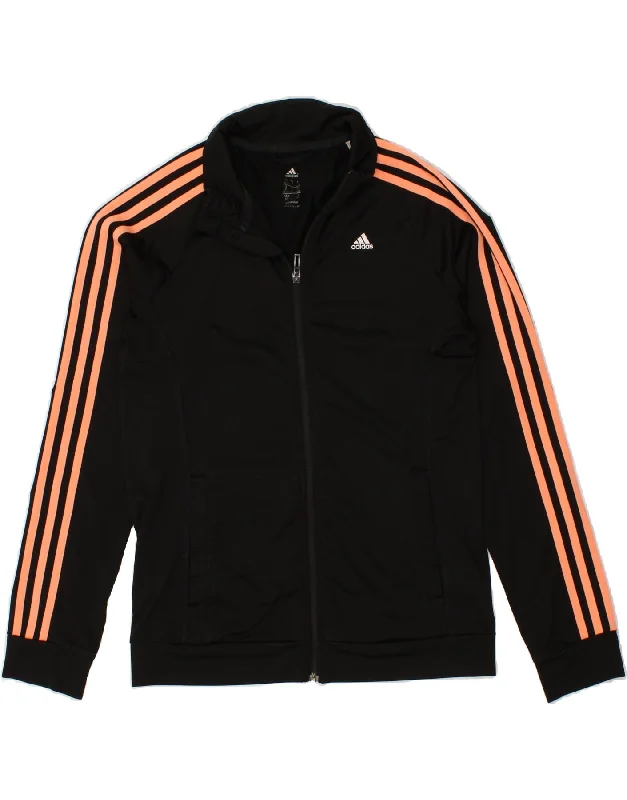 ADIDAS Womens Climalite Tracksuit Top Jacket UK 8/10 Small Black Polyester Mesh Jacket Canvas Jacket Denim Jacket