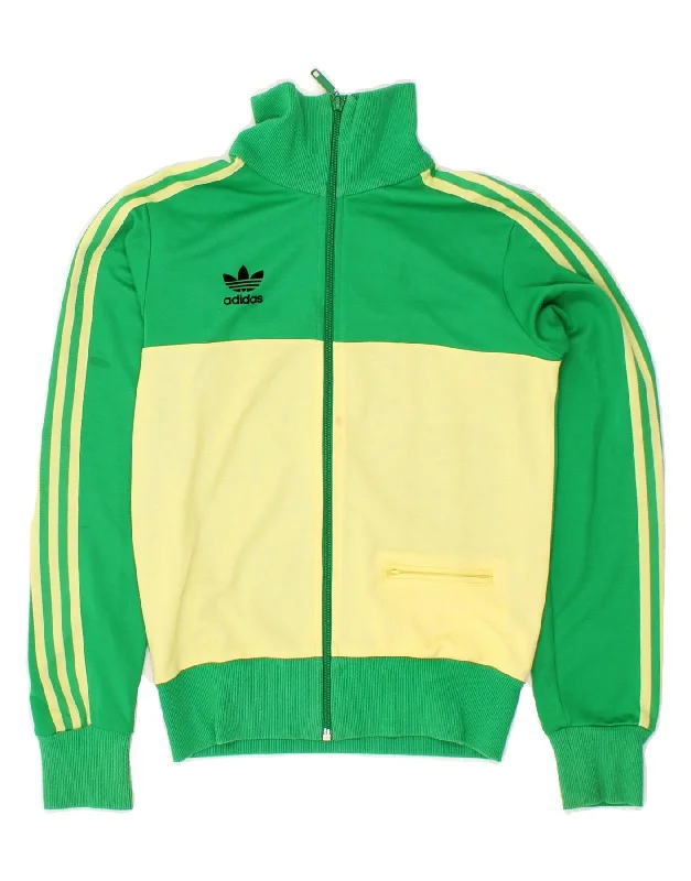 ADIDAS Womens Jamaica Graphic Tracksuit Top Jacket UK 10 Small Green Embroidered Jacket Appliqued Jacket Beaded Jacket