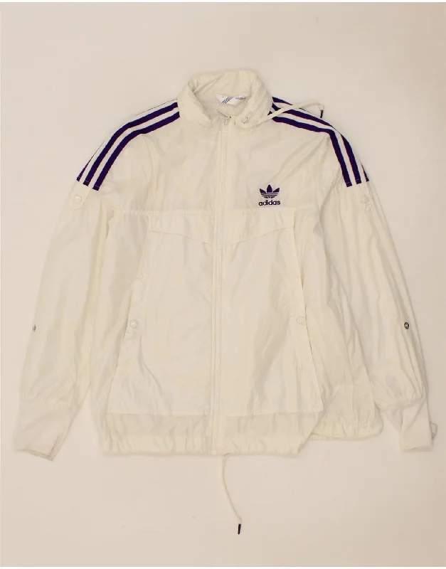 ADIDAS Womens Tracksuit Top Jacket EU 38 Medium White Polyester Jersey Jacket Tulle Jacket Batik Jacket