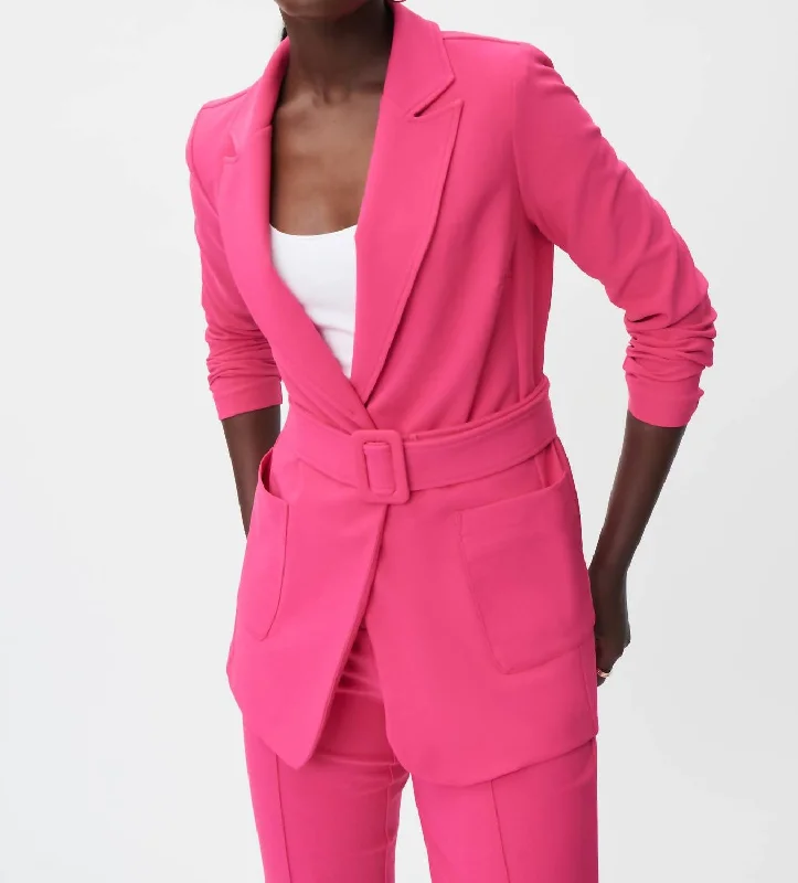 Belted Jacket In Pink Belted Jacket Elasticated Jacket Padded Jacket