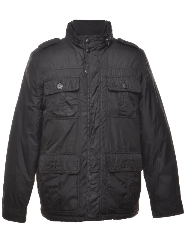 Dockers Black Classic Jacket - L Ribbed Jacket Pleated Jacket Ruffled Jacket