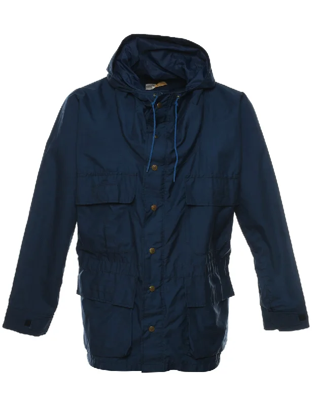 Eddie Bauer Navy Nylon Jacket - XS Toggled Jacket Drawstring Jacket Belted Jacket