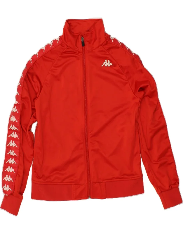 KAPPA Womens Tracksuit Top Jacket UK 6 XS Red Polyester Nylon Jacket Polyester Jacket Spandex Jacket