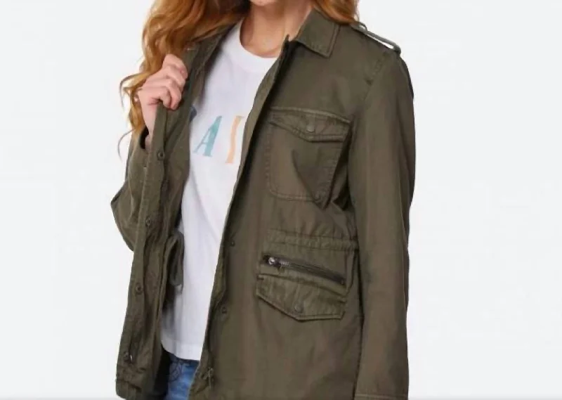 Miller Jacket In Military Belted Jacket Elasticated Jacket Padded Jacket