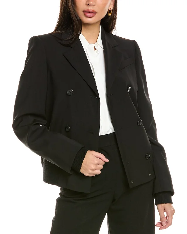 Sportmax Fascia Wool Jacket Welt Pockets Slit Pockets Flap Pockets