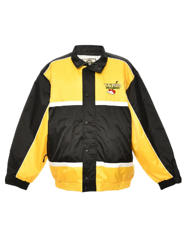 Team Grass Chopper Yellow & Black Ski Jacket - XL Corduroy Jacket Velvet Jacket Brocade Jacket