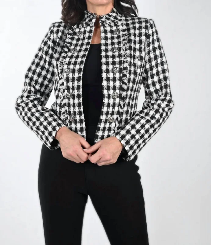 Textured Metallic Knit Jacket In Black/white Satin Jacket Silk Jacket Chiffon Jacket