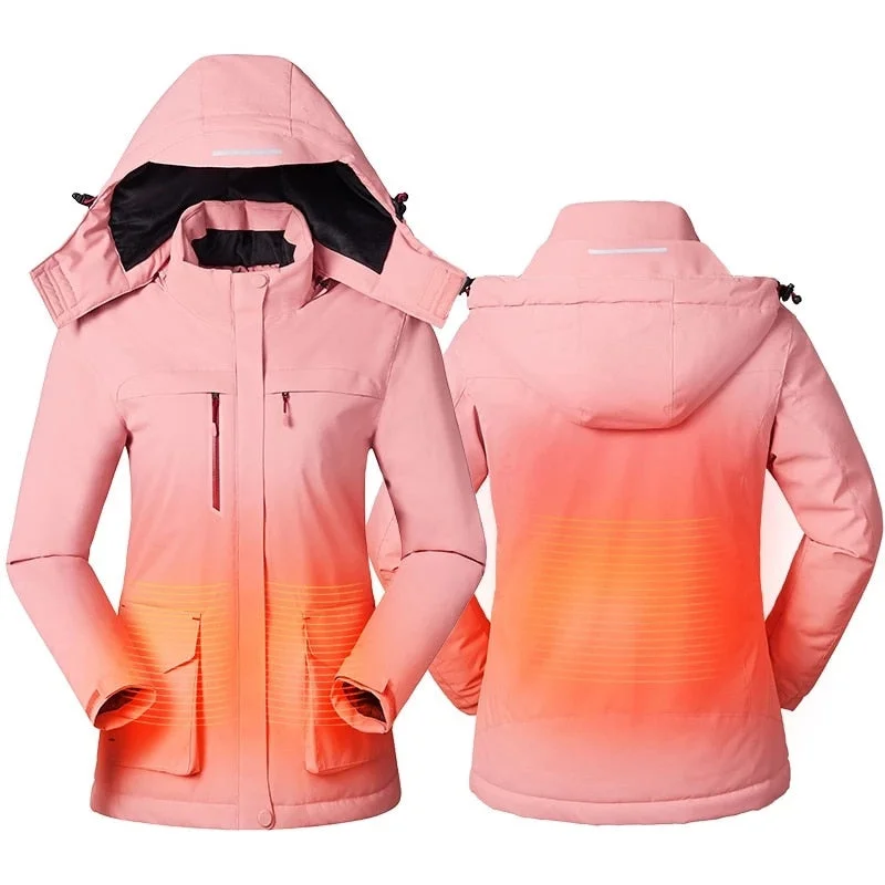 Women Winter Intelligent Heating Jacket USB Charging Women Heated Coat Faux Fur Jacket Real Fur Jacket Shearling Jacket