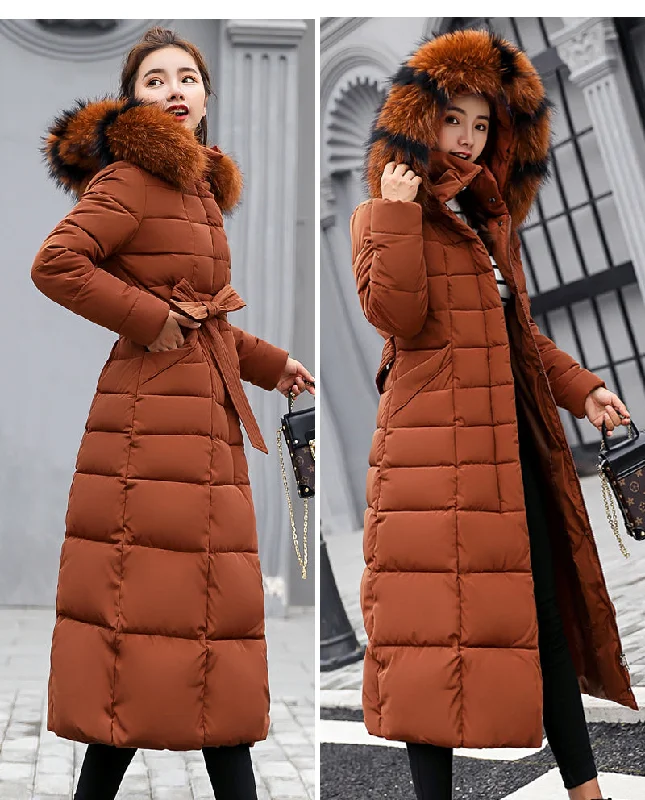 Women Winter Jacket Cotton Padded Warm Thicken Long Coat Knit Jacket Woven Jacket Fleece Jacket