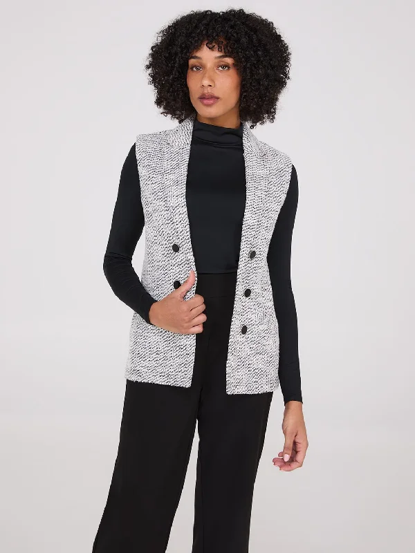 Bouclé Blazer Vest Women's Party Jacket