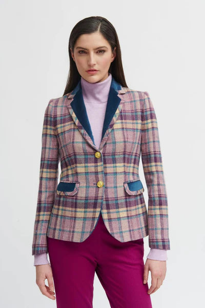 "Zaragoza" Purple Plaid Blazer Women's Fashion Blazer