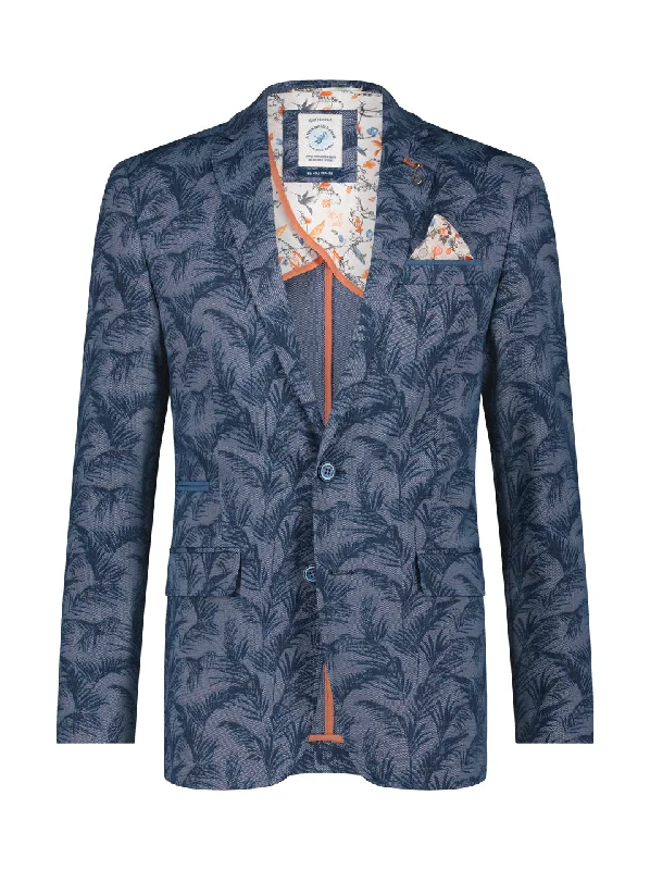 A Fish Named Fred - Leafy Pique Blazer - Navy Women's Luxurious Suit