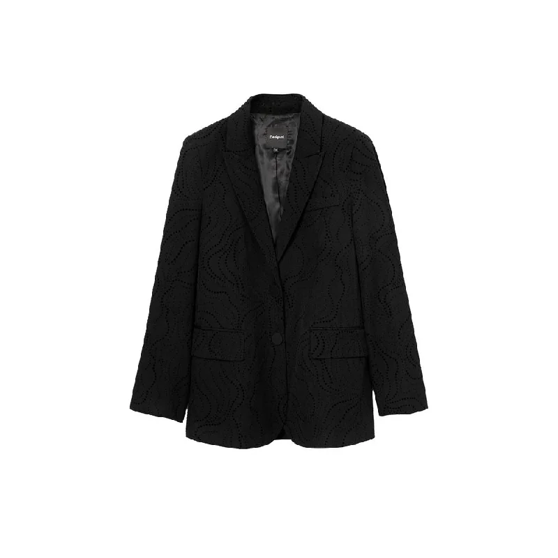 Black Polyester Suits & Blazer Women's Boutique Jacket