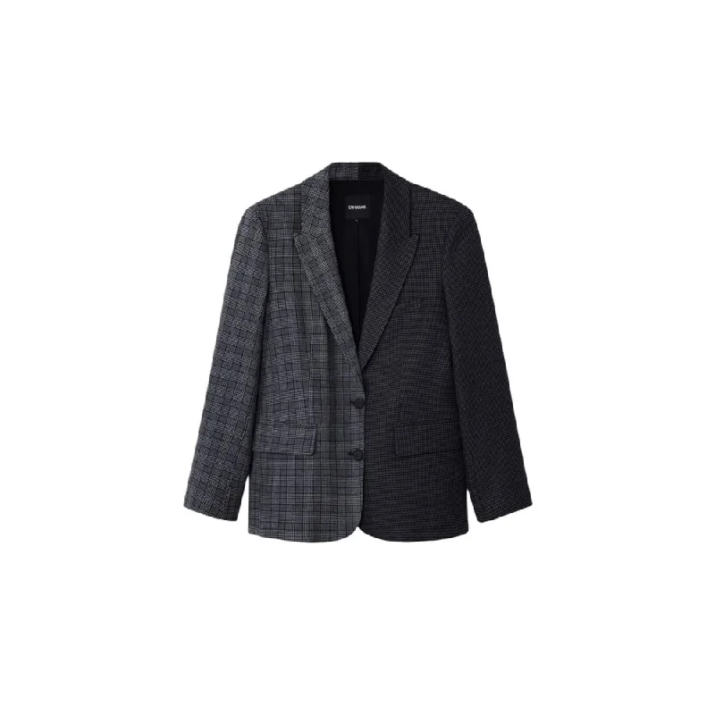 Black Polyester Suits & Blazer Women's Simple Jacket