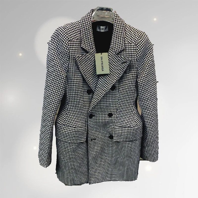 Kate black & Grey Check dogtooth blazer - BALANCIEGA brand Women's High-End Blazer