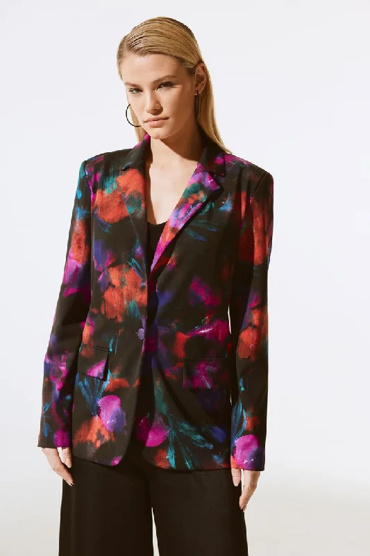 Floral Print Blazer - Black Multi Women's Formal Blazer