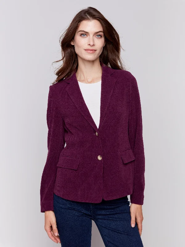 Knit Corduroy Blazer - Mulberry Women's Leather Blazer