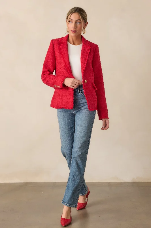 Made For This Red Tweed Blazer Women's Classic Blazer