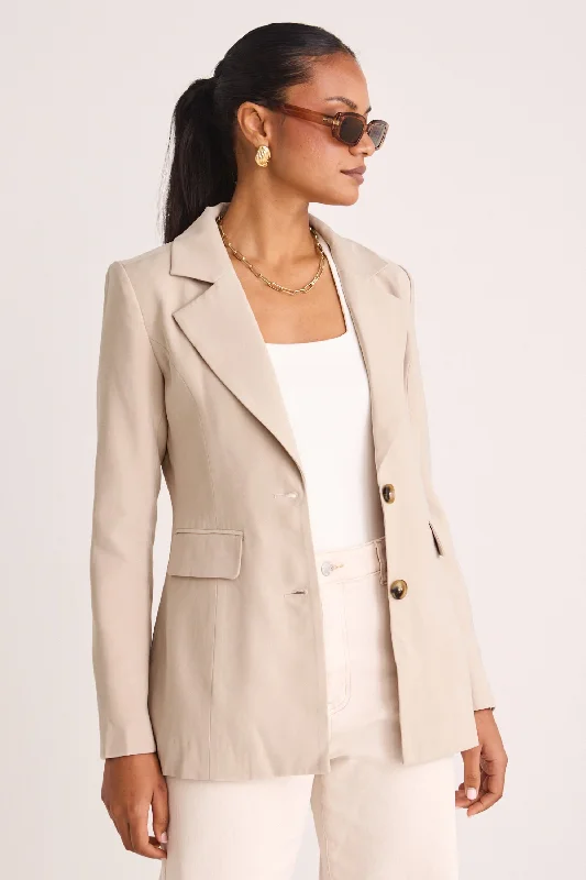 Zest Pumice Soft Touch Cinched Waist Blazer Women's Handmade Blazer