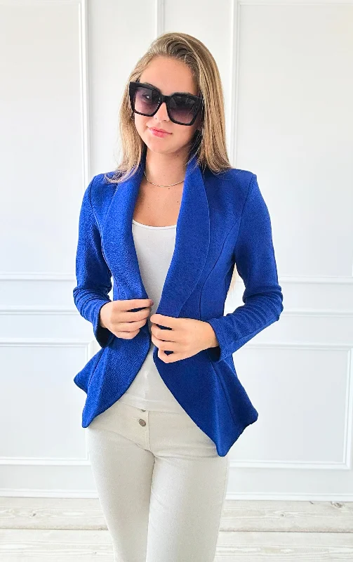 Fierce Chic Fitted Blazer - Royal Blue Women's Vintage Jacket