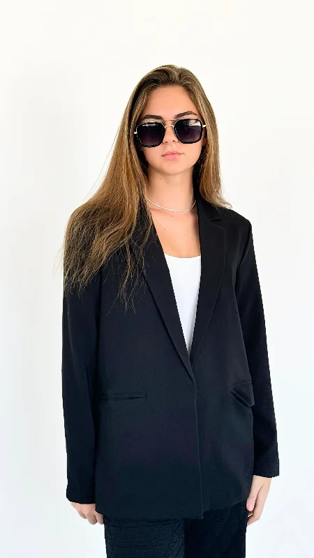 Refined Elegance Open Blazer - Black Women's Premium Blazer