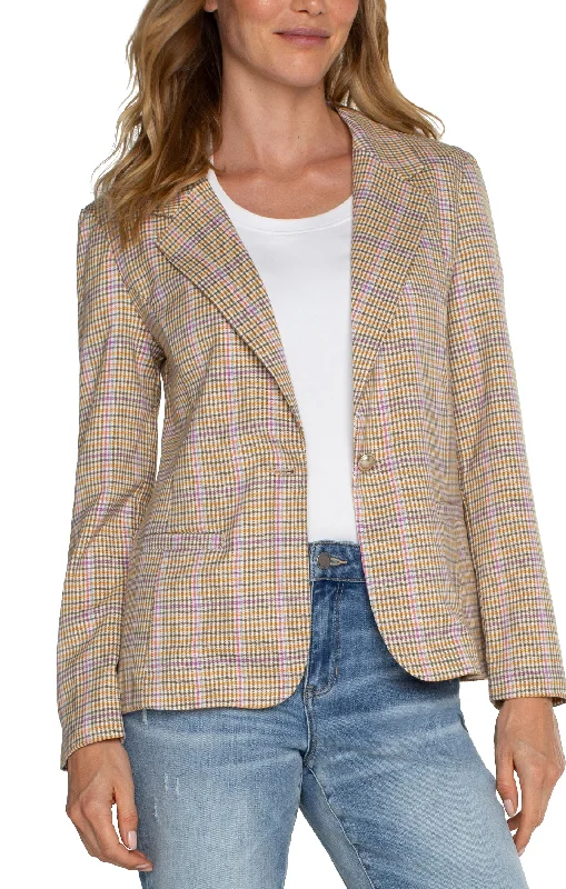 Liverpool Fitted Blazer (orange and tan) Women's Plaid Suit