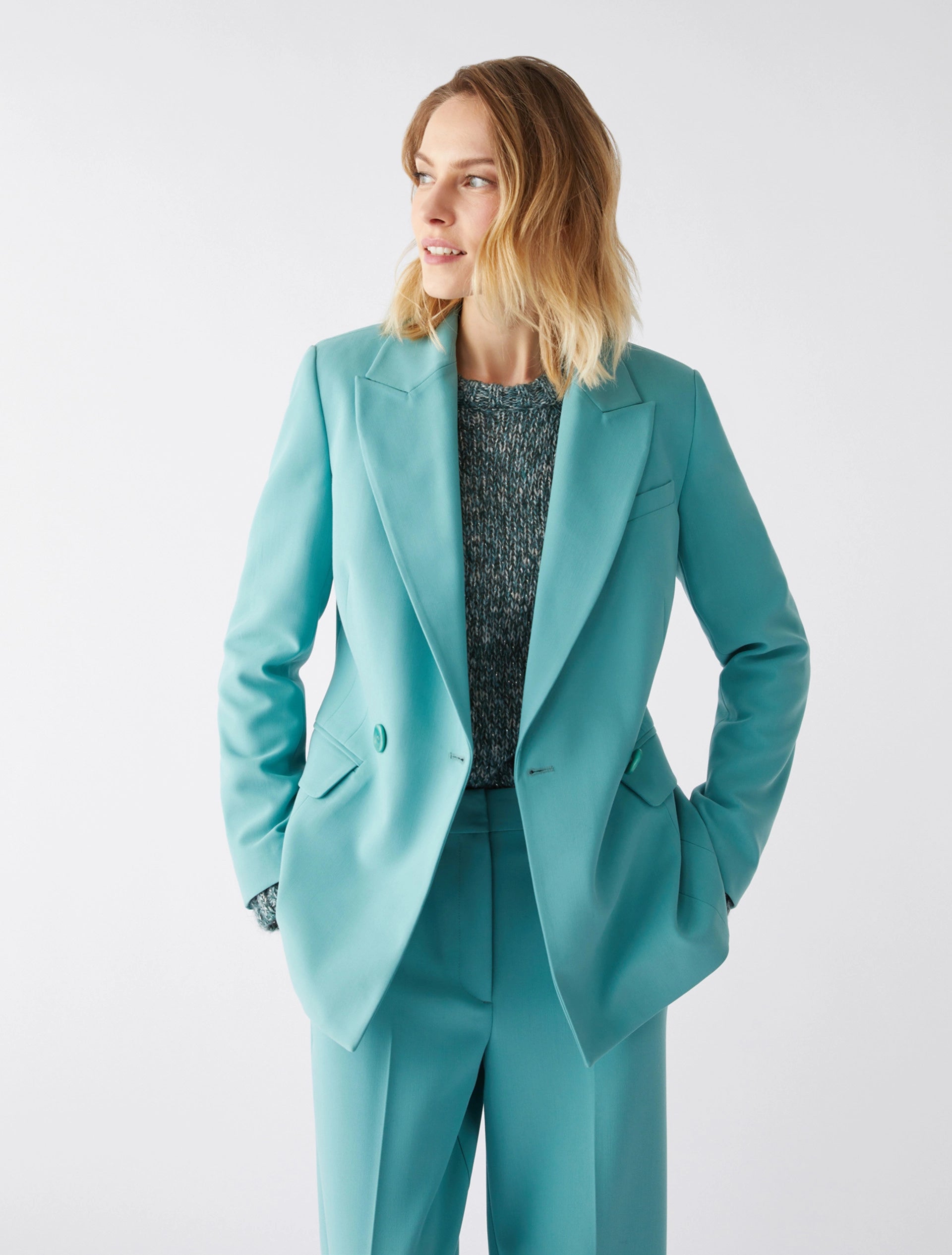 PENNYBLACK Mint Green Double Breasted Fascina Blazer Women's Warm Suit