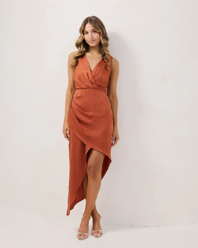 Casey Dress-Orange Tunics Bridal satin