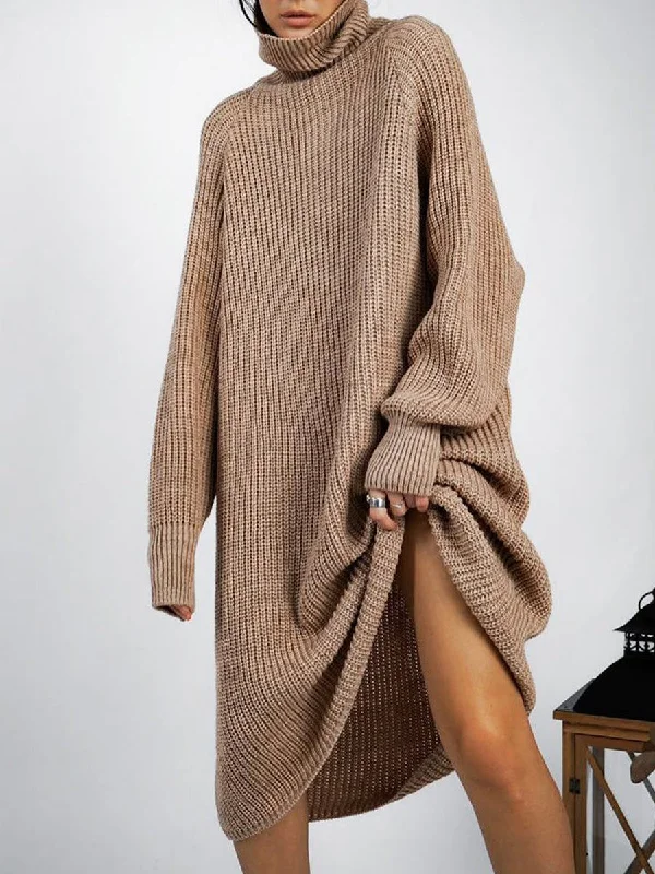 Fashion Mid-Length Turtleneck Sweater Dress Tunics Bestseller popular