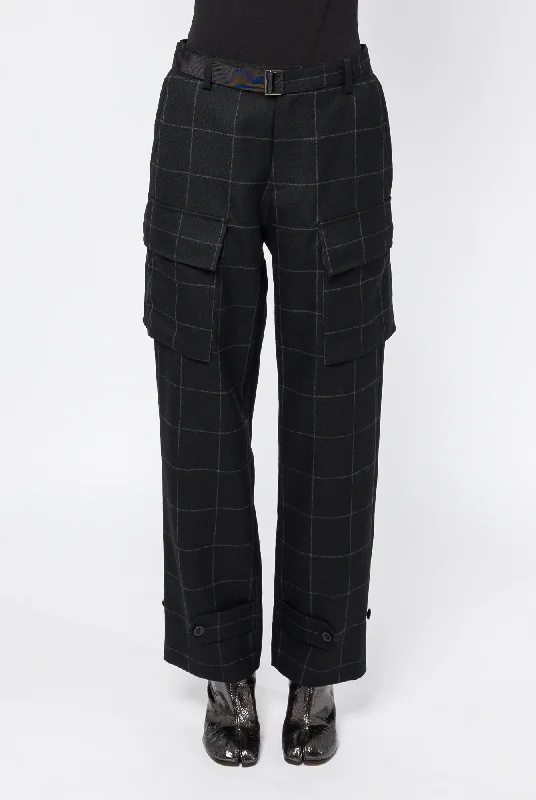 Sacai Windowpane Pants Slim Fit Trousers