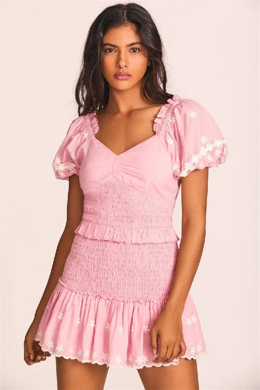 Zjkrl High Quality 2023 Summer Pink Short Sleeve Women Ruffled Mini Dress Tunics Stylish elegant